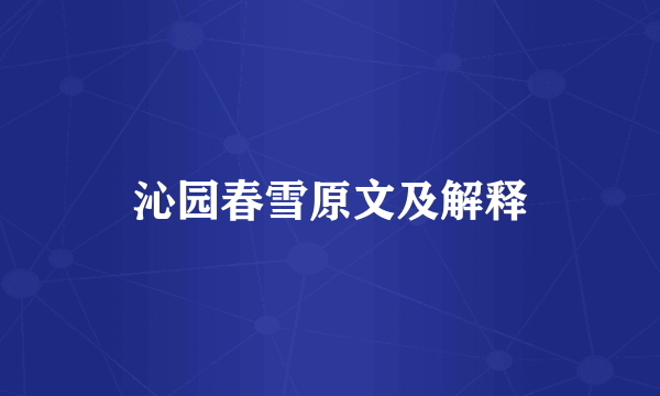 沁园春雪原文及解释