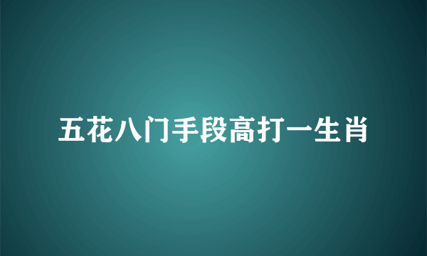 五花八门手段高打一生肖