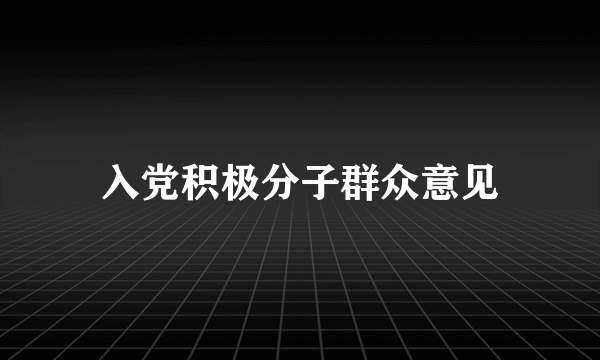 入党积极分子群众意见