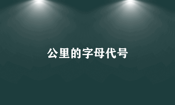公里的字母代号