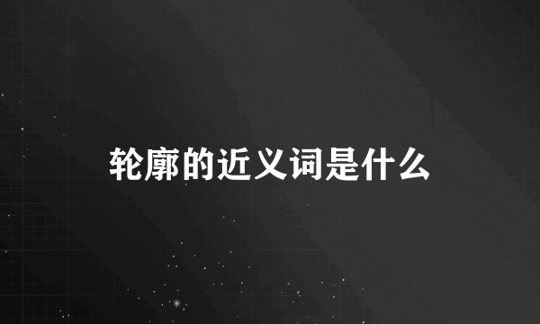 轮廓的近义词是什么