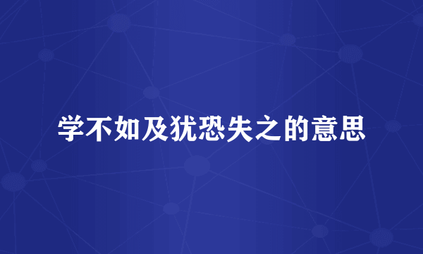 学不如及犹恐失之的意思