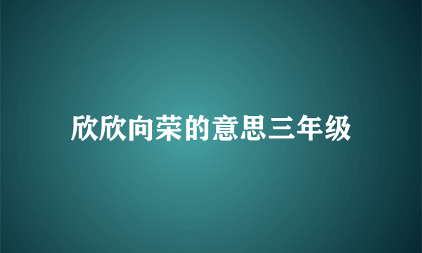 欣欣向荣的意思三年级