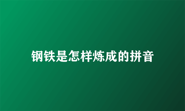 钢铁是怎样炼成的拼音