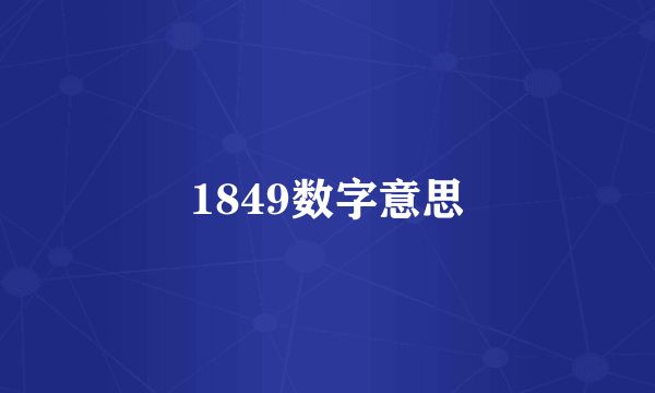 1849数字意思