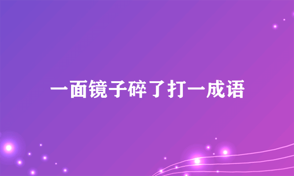 一面镜子碎了打一成语
