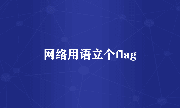 网络用语立个flag