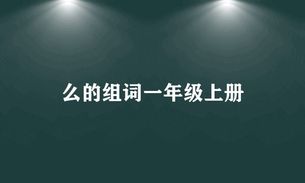 么的组词一年级上册