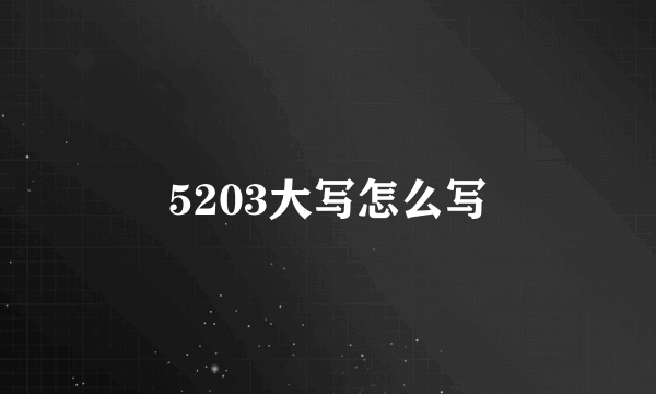 5203大写怎么写