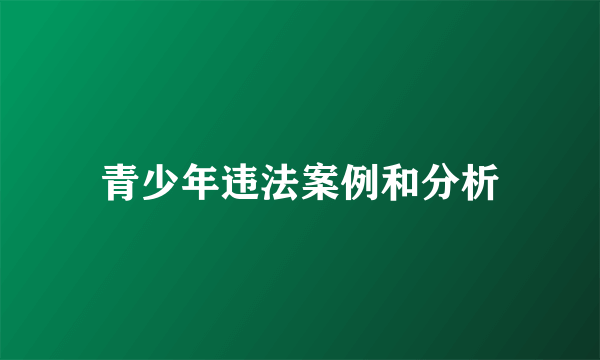青少年违法案例和分析