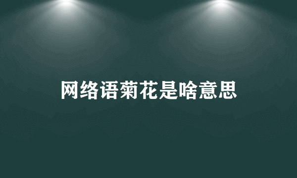 网络语菊花是啥意思