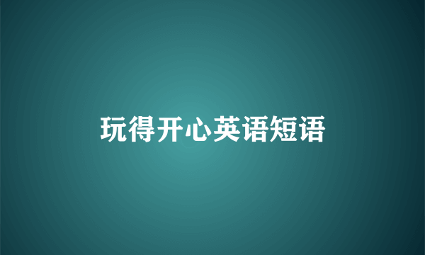玩得开心英语短语