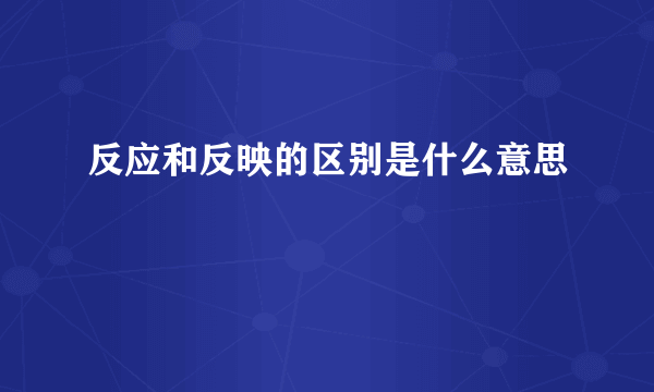 反应和反映的区别是什么意思