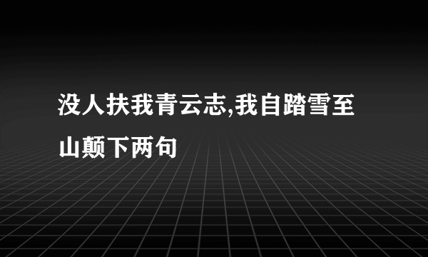 没人扶我青云志,我自踏雪至山颠下两句