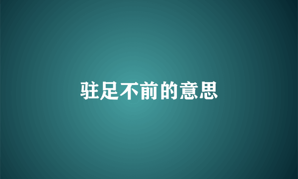 驻足不前的意思