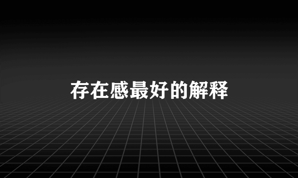 存在感最好的解释
