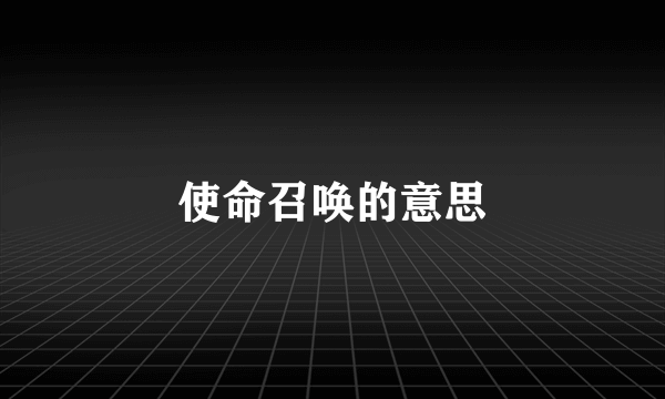 使命召唤的意思