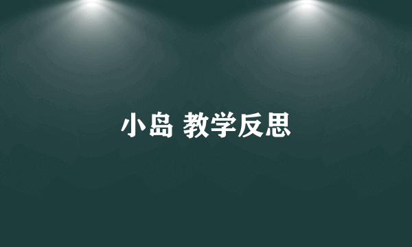 小岛 教学反思