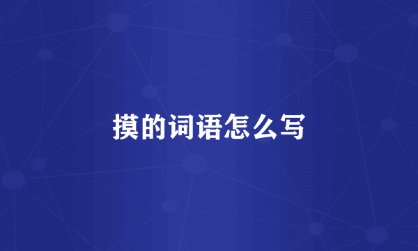 摸的词语怎么写