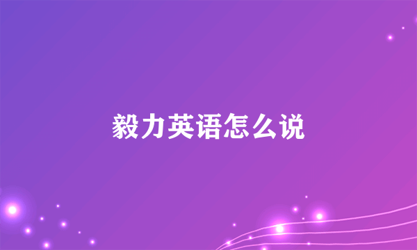 毅力英语怎么说
