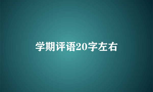 学期评语20字左右