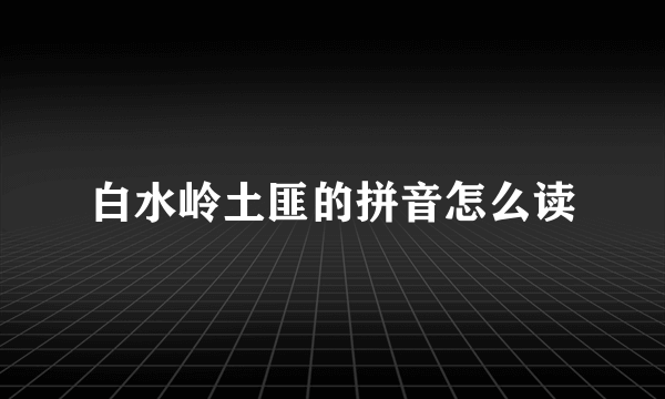 白水岭土匪的拼音怎么读