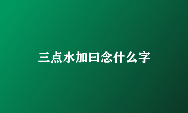 三点水加曰念什么字