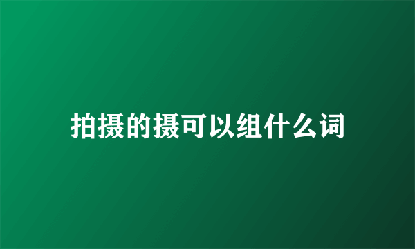 拍摄的摄可以组什么词