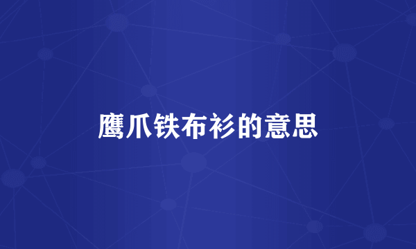 鹰爪铁布衫的意思