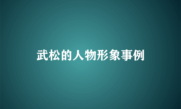 武松的人物形象事例