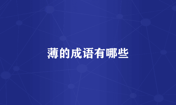 薄的成语有哪些