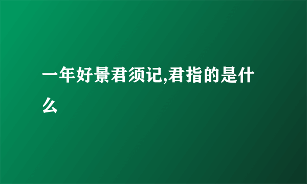 一年好景君须记,君指的是什么