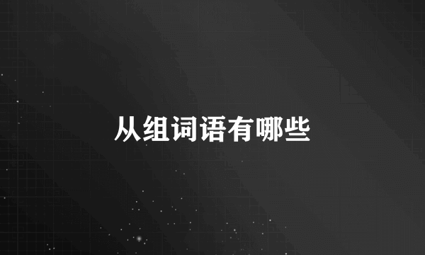 从组词语有哪些