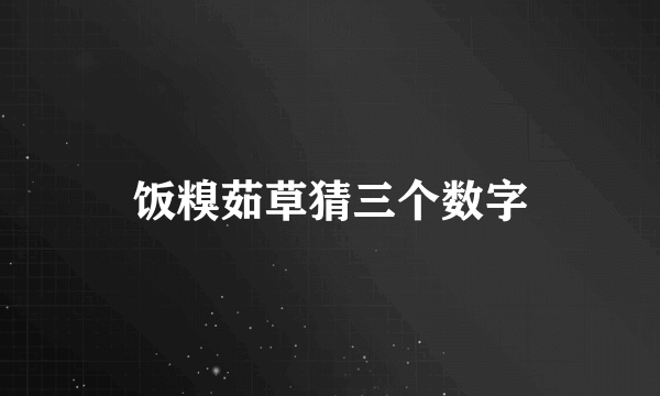 饭糗茹草猜三个数字