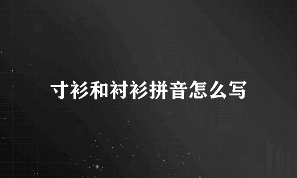 寸衫和衬衫拼音怎么写