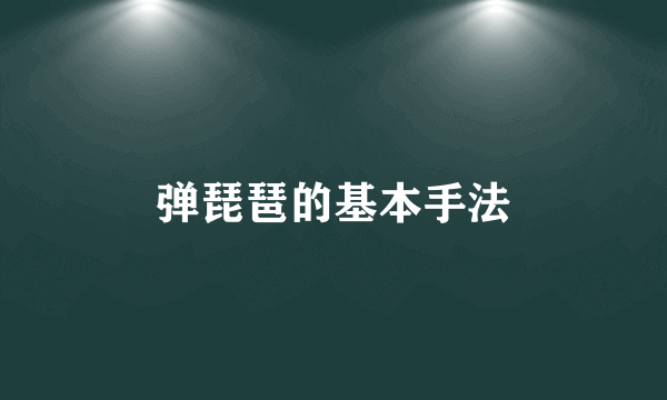 弹琵琶的基本手法