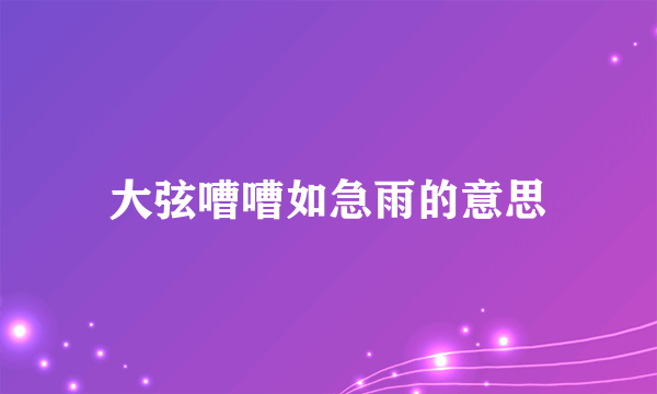 大弦嘈嘈如急雨的意思