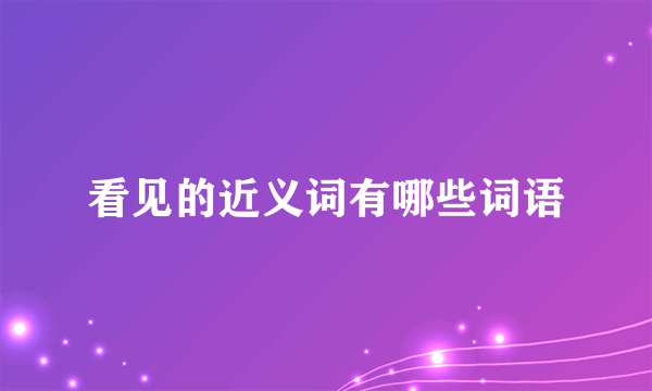 看见的近义词有哪些词语