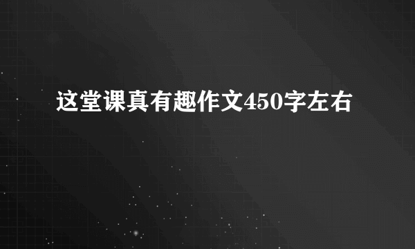 这堂课真有趣作文450字左右