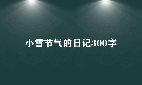 小雪节气的日记300字