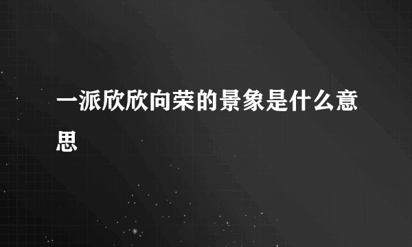 一派欣欣向荣的景象是什么意思