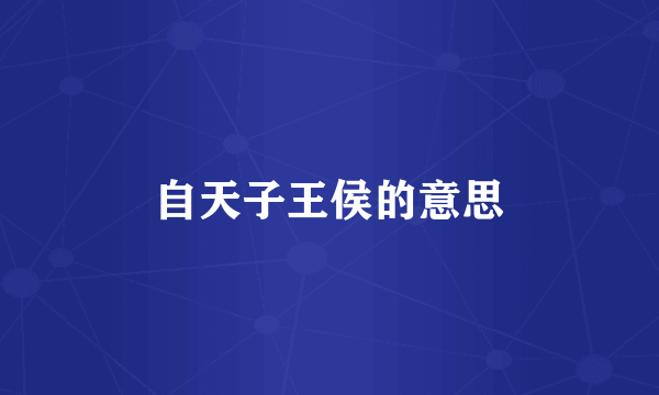 自天子王侯的意思