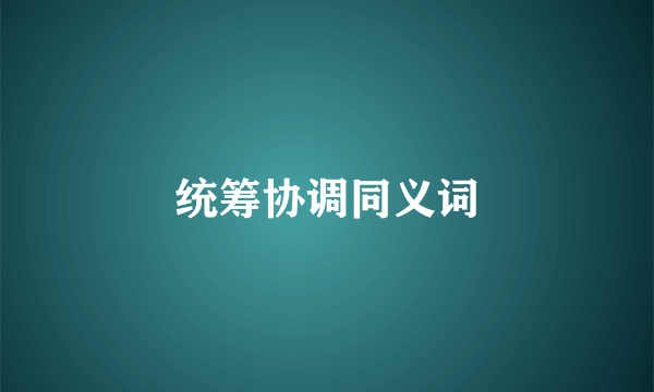 统筹协调同义词