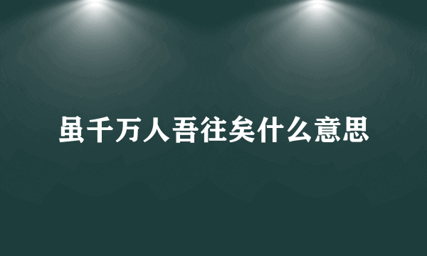 虽千万人吾往矣什么意思