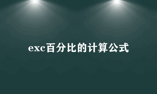 exc百分比的计算公式