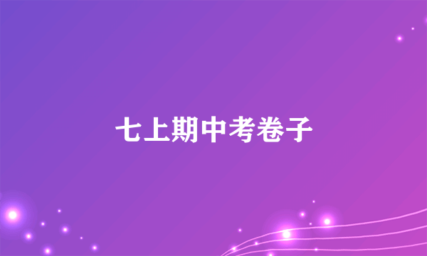 七上期中考卷子