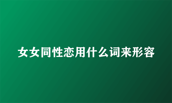 女女同性恋用什么词来形容