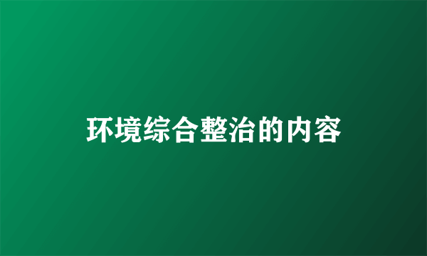 环境综合整治的内容