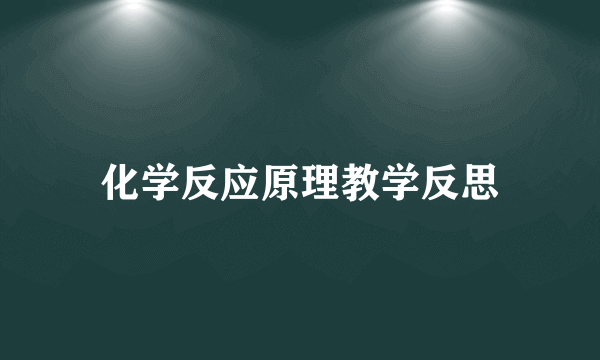 化学反应原理教学反思