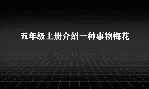 五年级上册介绍一种事物梅花